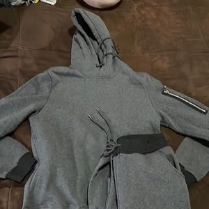 Grey Hoodie and Sweatpants Set